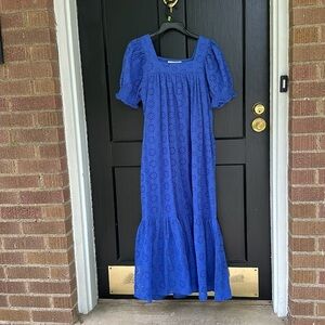 Brass and Roe Blue Eyelet Maxi Dress from Called to Surf Small NWT